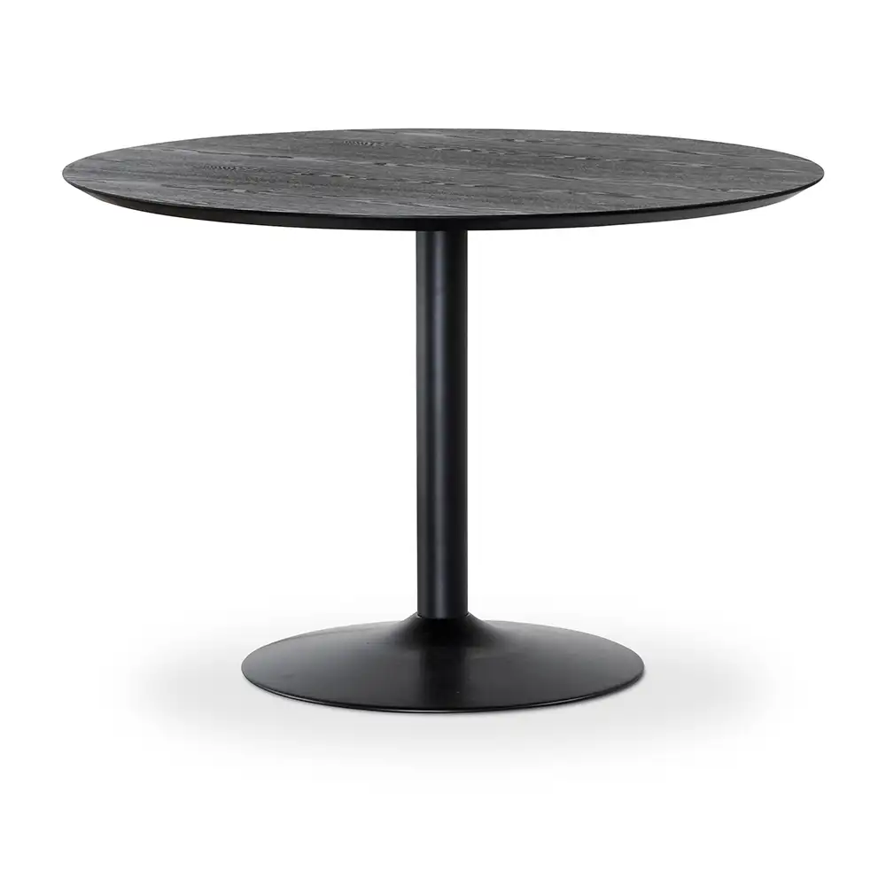 Miles Dining table trumpet base 110 cm black stained ash
