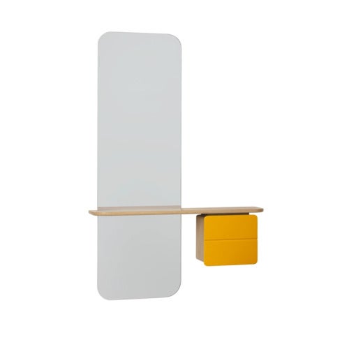 One More Look Mirror Solid Oak/Saffron Yellow