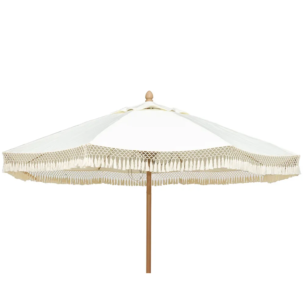 Parasol with fringes Ø300 cm