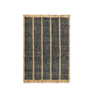 Athens Handwoven Jute Rug 140x200 cm - Natural/Ink Blue