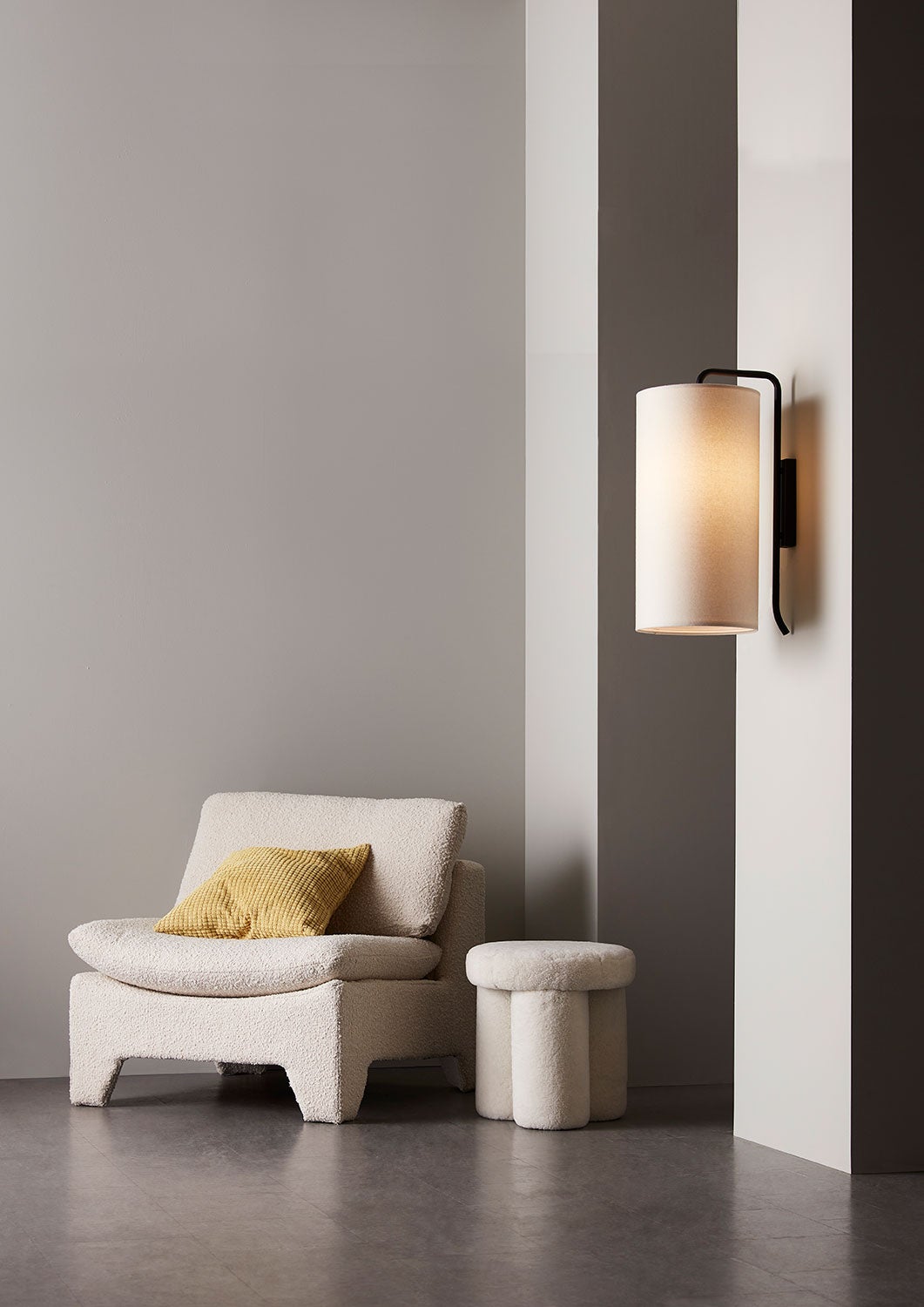 Pensile Wall Light Fixed Installation Azurite Exkl Textile Shade