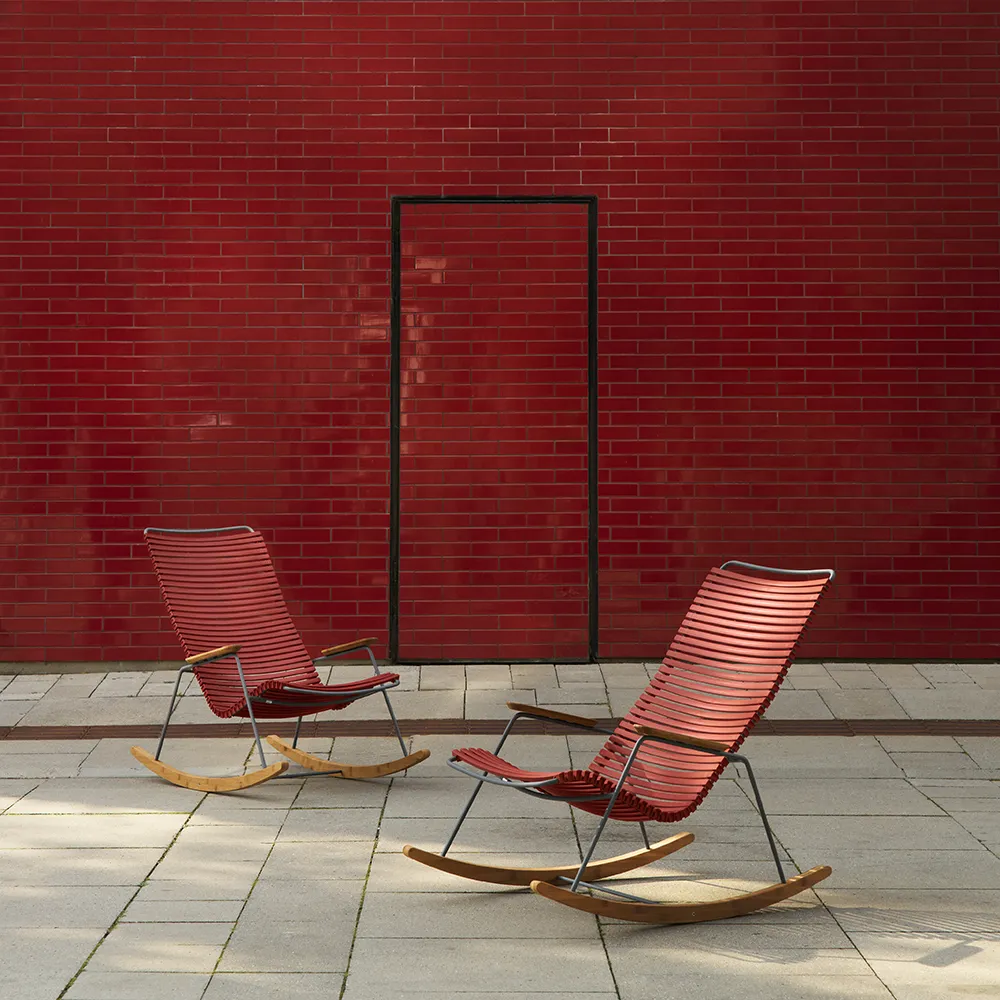 Click rocking chair paprika/grey bamboo