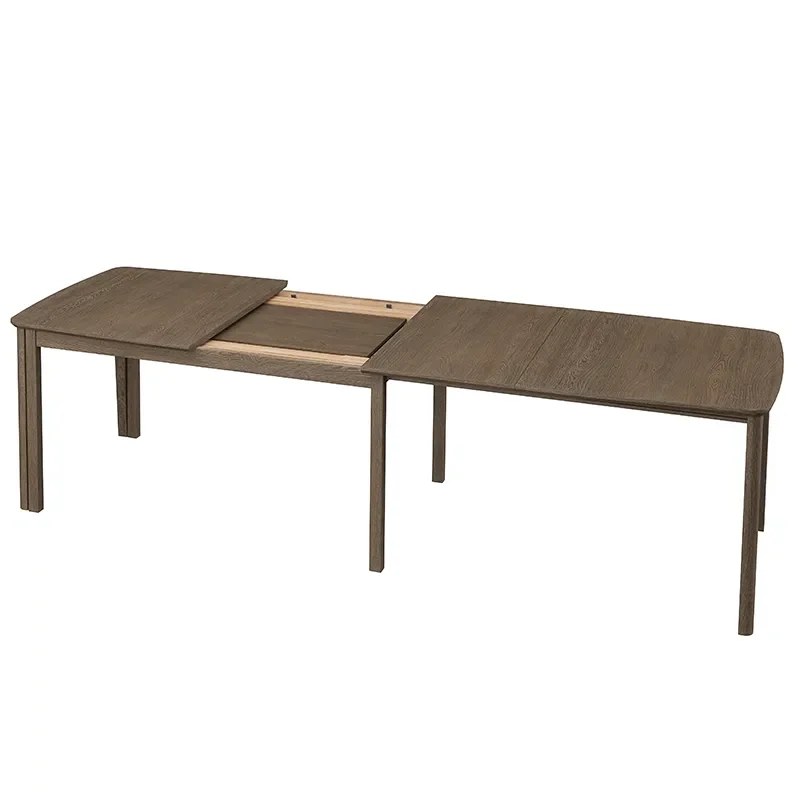 SM107 Dining table 101x160-316-368 cm Mocha brown lacquered oak oiled look