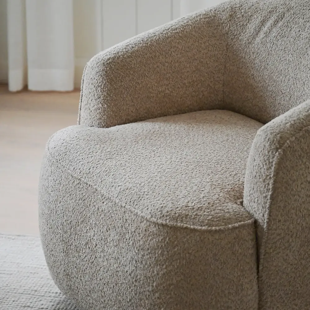 Dermot armchair swivel + rocking fabric Anna light beige