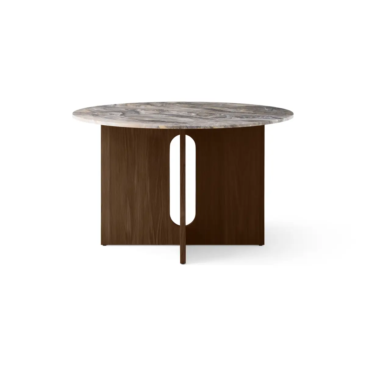 Androgyne Dining Table - Oak/Marble Grey Galaxy - Ø120 cm