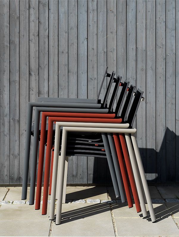 Delia stacking chair khaki/textilene