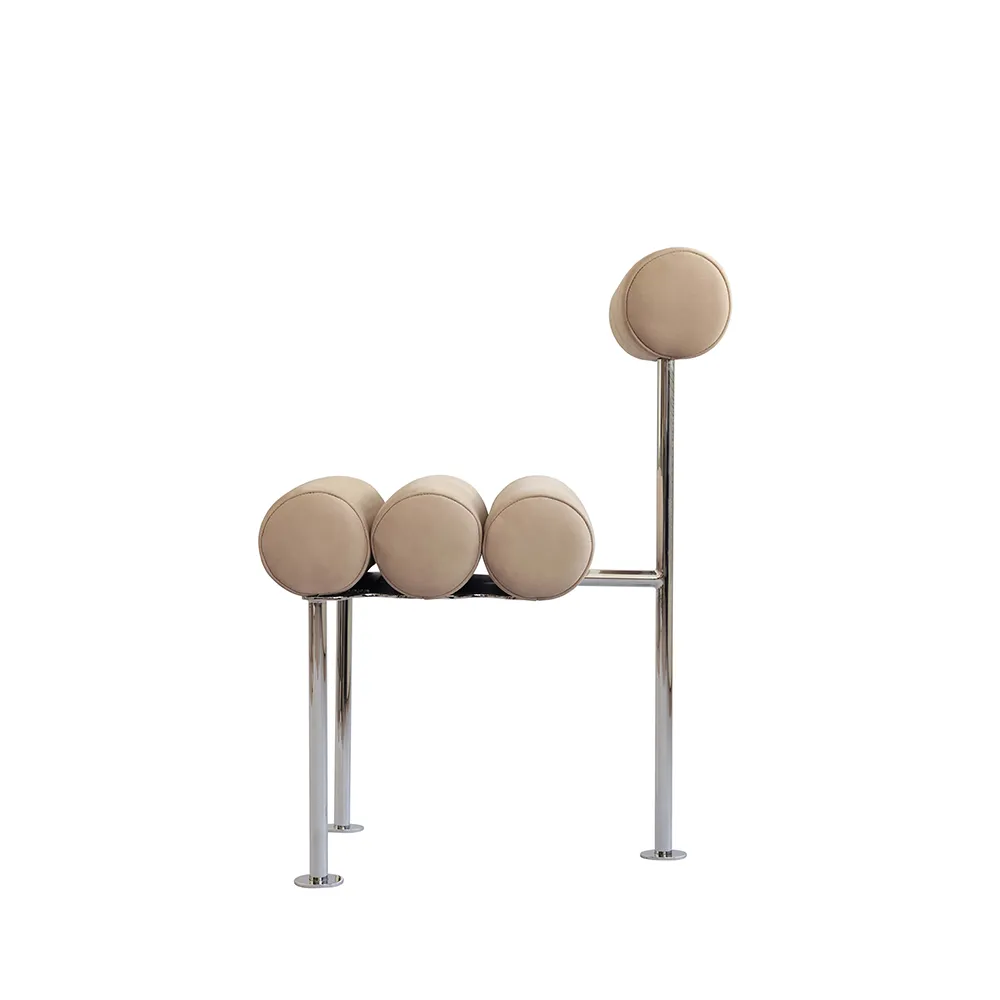 Hiro Dining Chair, Stainless Steel - Nubuck