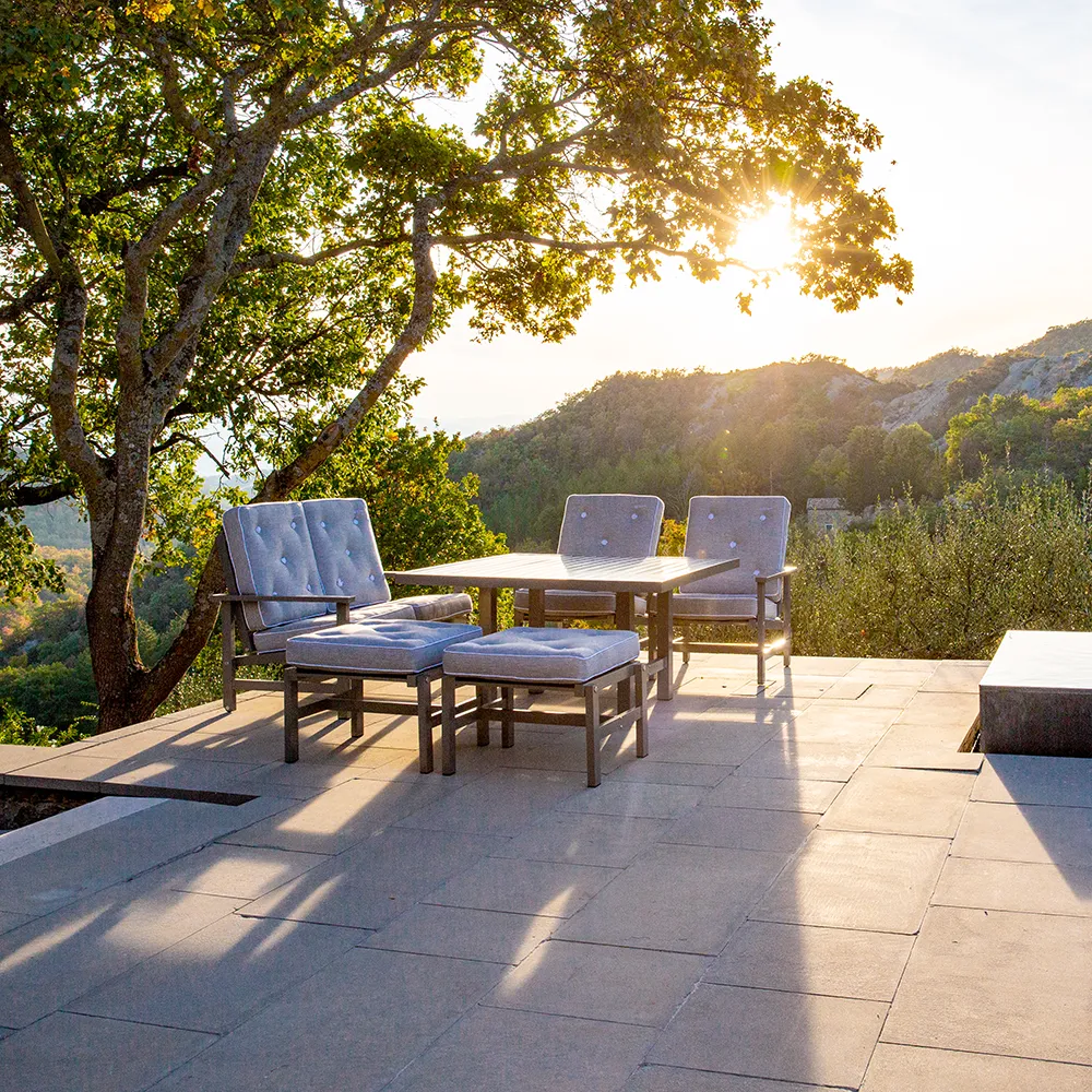 Table 122X124Cm Height 65,5Cm Grey Aluminium