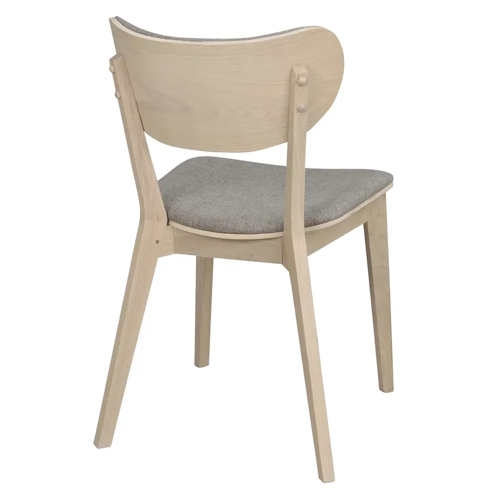 Kato dining chair whitewashed oak/lightgrey fabric