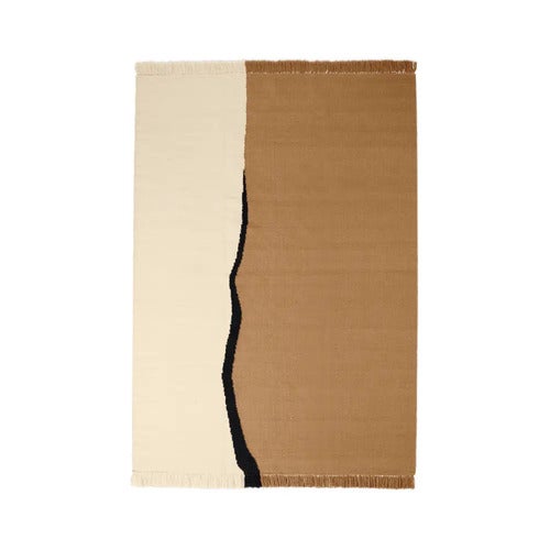 Soil Kelim Rug 170x240 cm- Dark Sand/Off-white