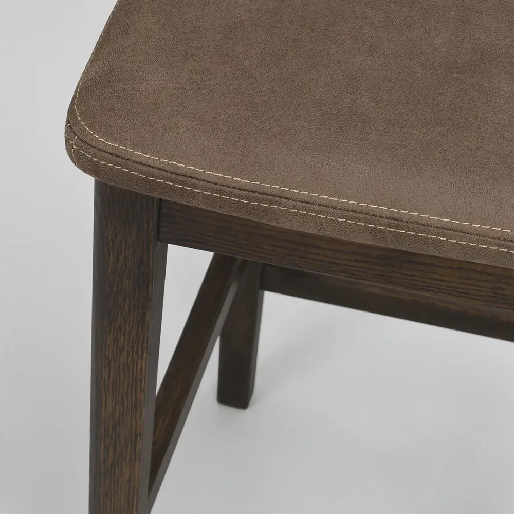 Livermore bar stool brown oak/leather