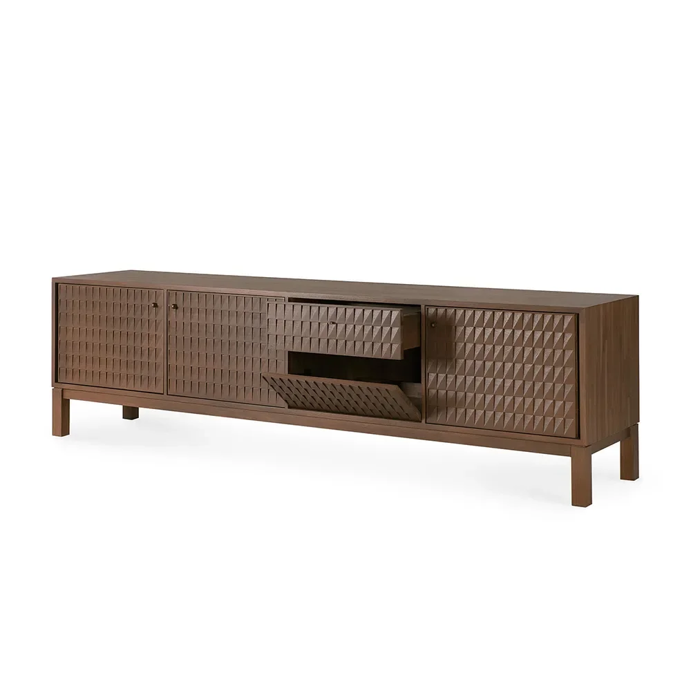 TV Cabinet in Teak Sono Light Brown L212 cm