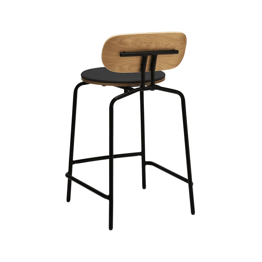 Curious Low Bar Stool Oak/Black Shadow
