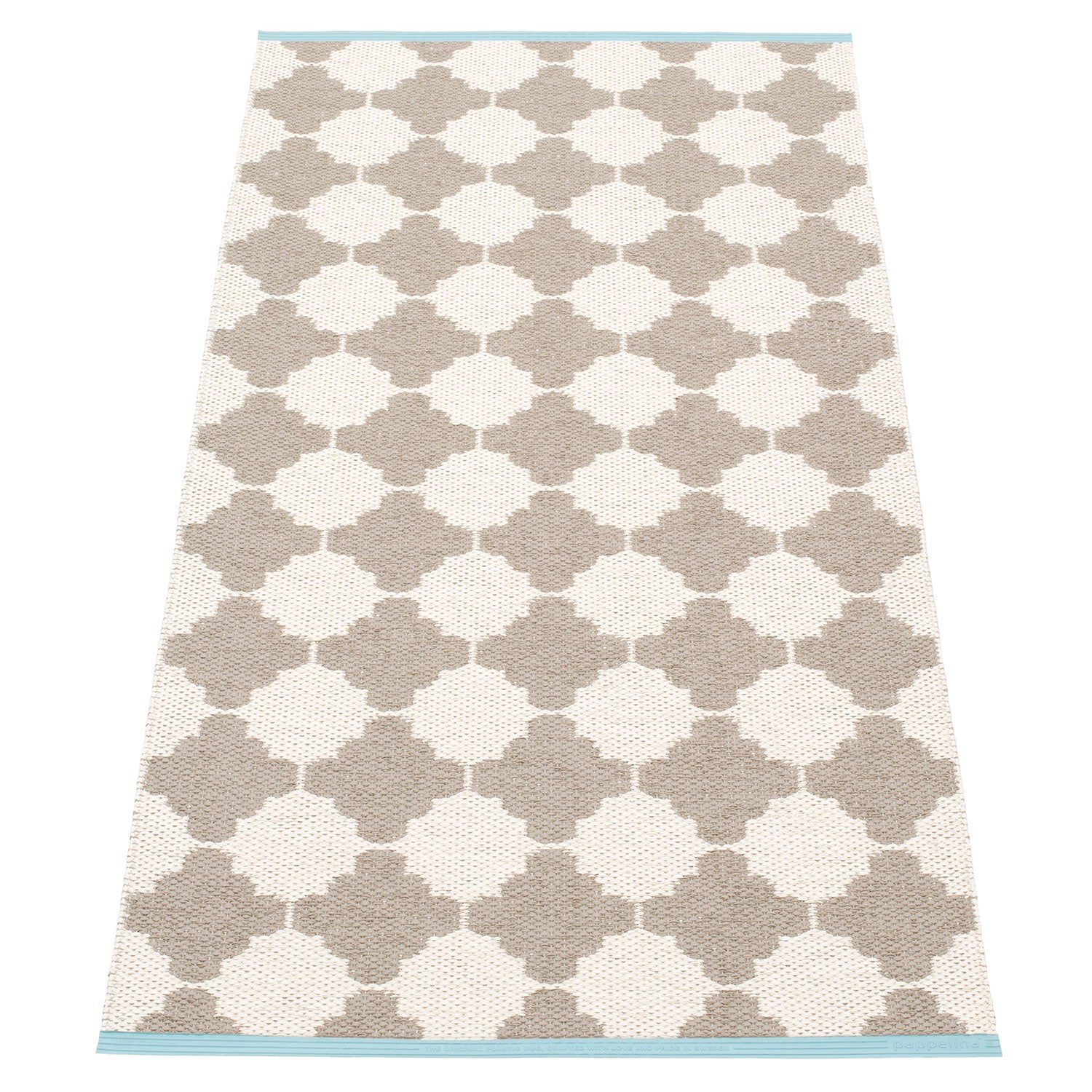 Marre Carpet 70x150 cm mud / vanilla turquoise stripe