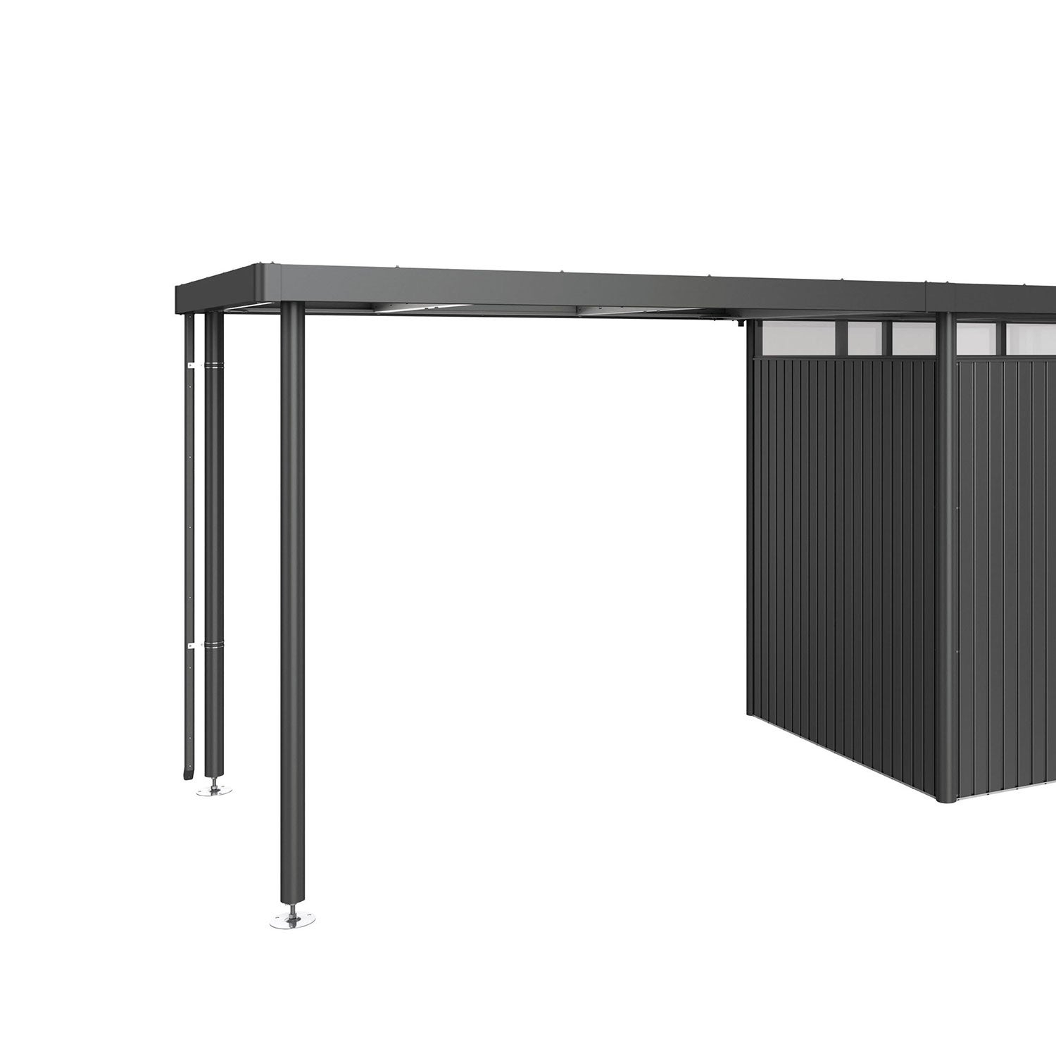 Highline side roof Garden shed size h2 metallic dark grey Biohort