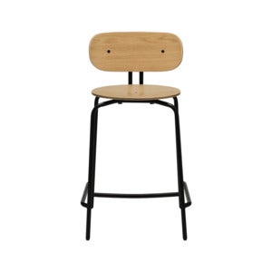  Curious Low Bar Stool Oak/Black