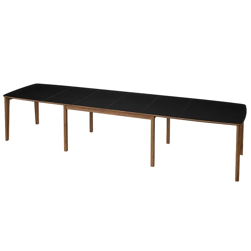 SM107 Dining table 101x160-316-368 cm Oiled walnut - Black Nanolaminate.