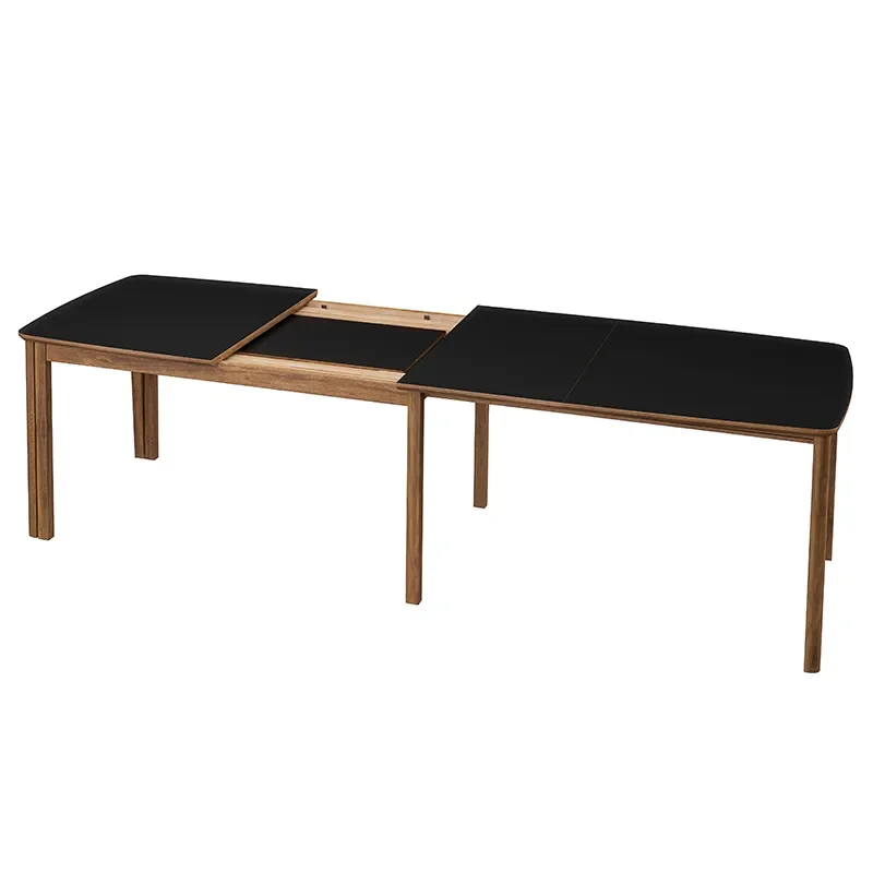 SM107 Dining table 101x160-316-368 cm Oiled walnut - Black Nanolaminate.