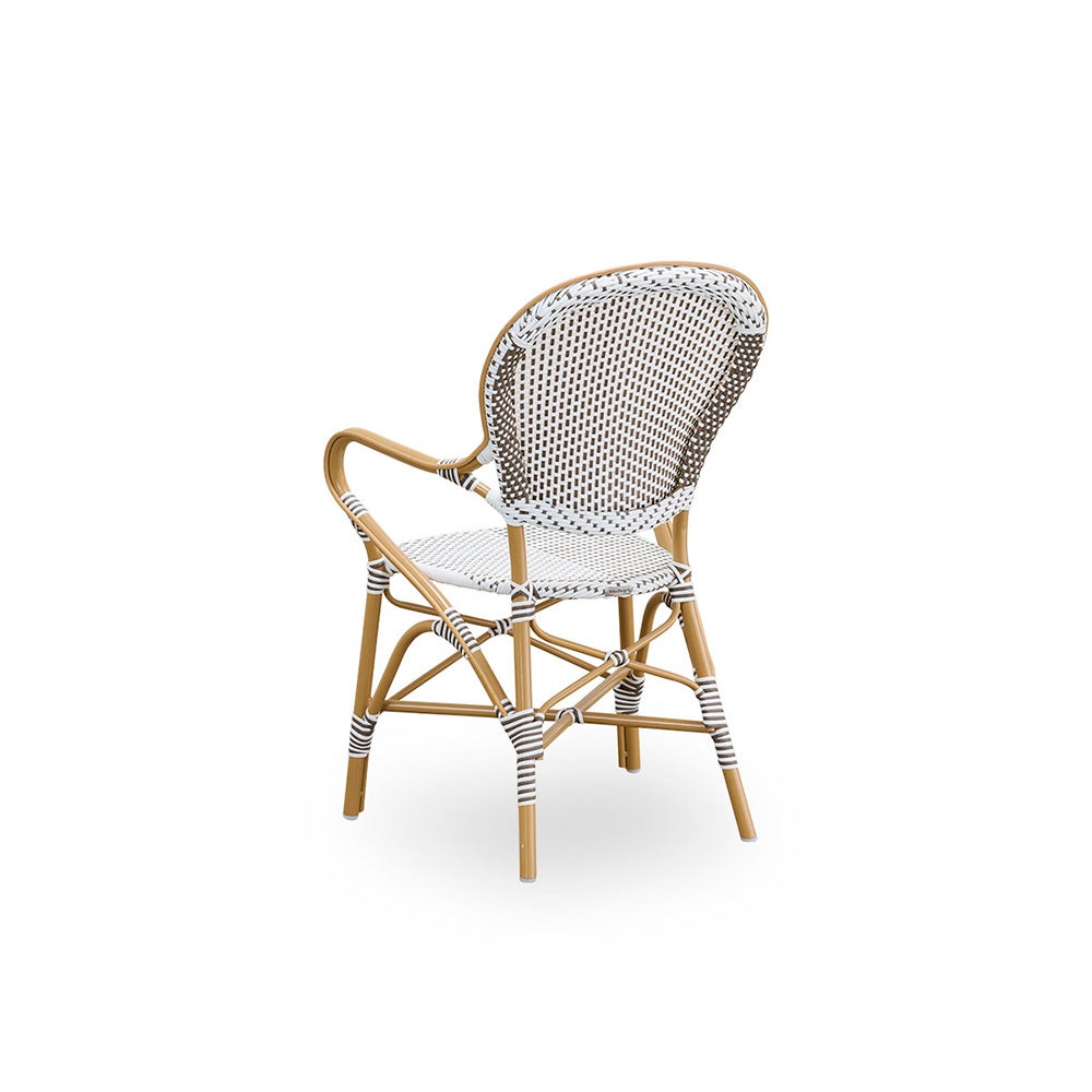 Isabell armchair white w/cappuchino dot