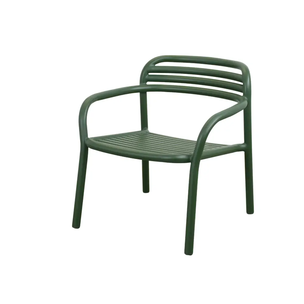 Bliss lounge chair, stackable Dark green, aluminium