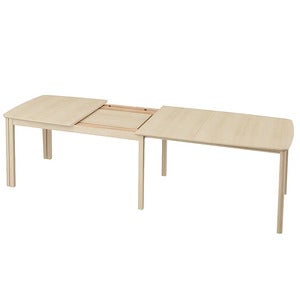 SM107 Dining table 101x160-316-368 cm Solid white oiled oak
