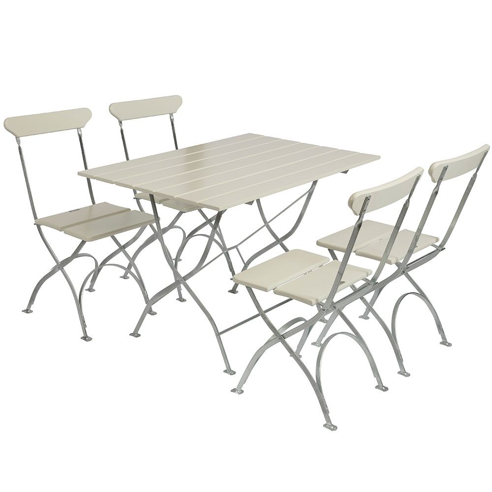 Brewery Group Table & 4 Chairs White