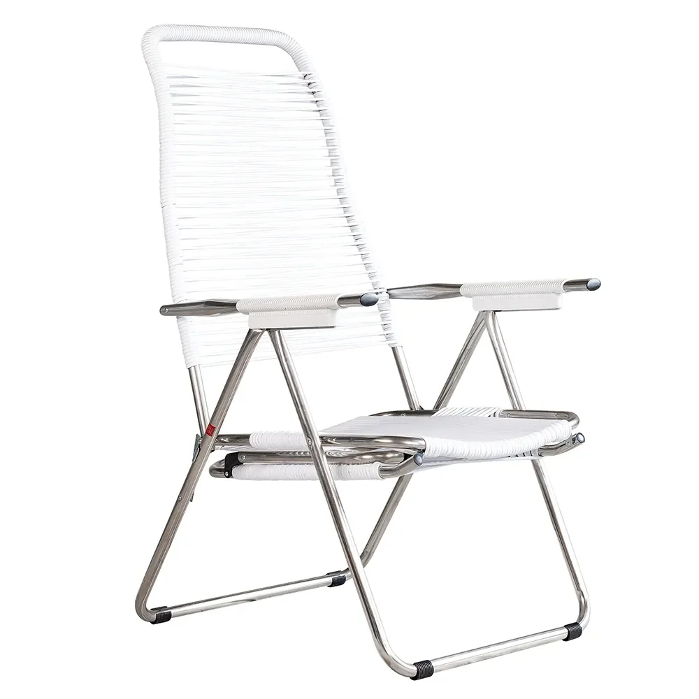 Spaghetti sun lounger white aluminium