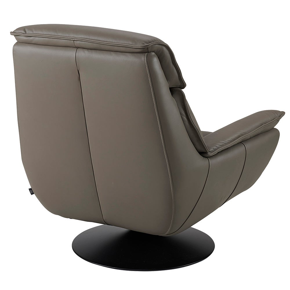 TRIBECA swivel armchair in leather-Soft taupe