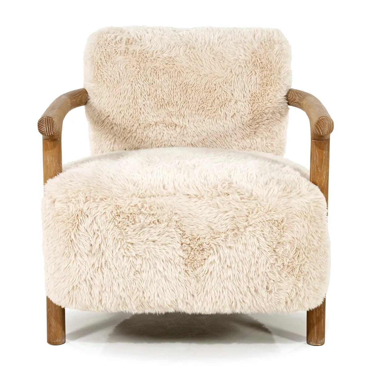 Ash Wood Armchair Glenn Cloud Fur Off White