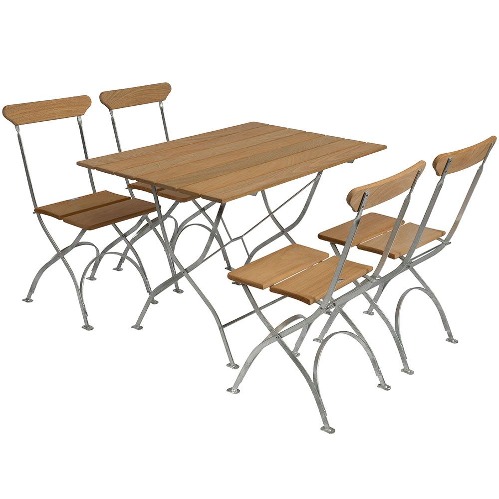 Brewery Group Table & 4 Chairs Oak