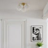 Bellagio ceiling lamp 3-lamps brass/white