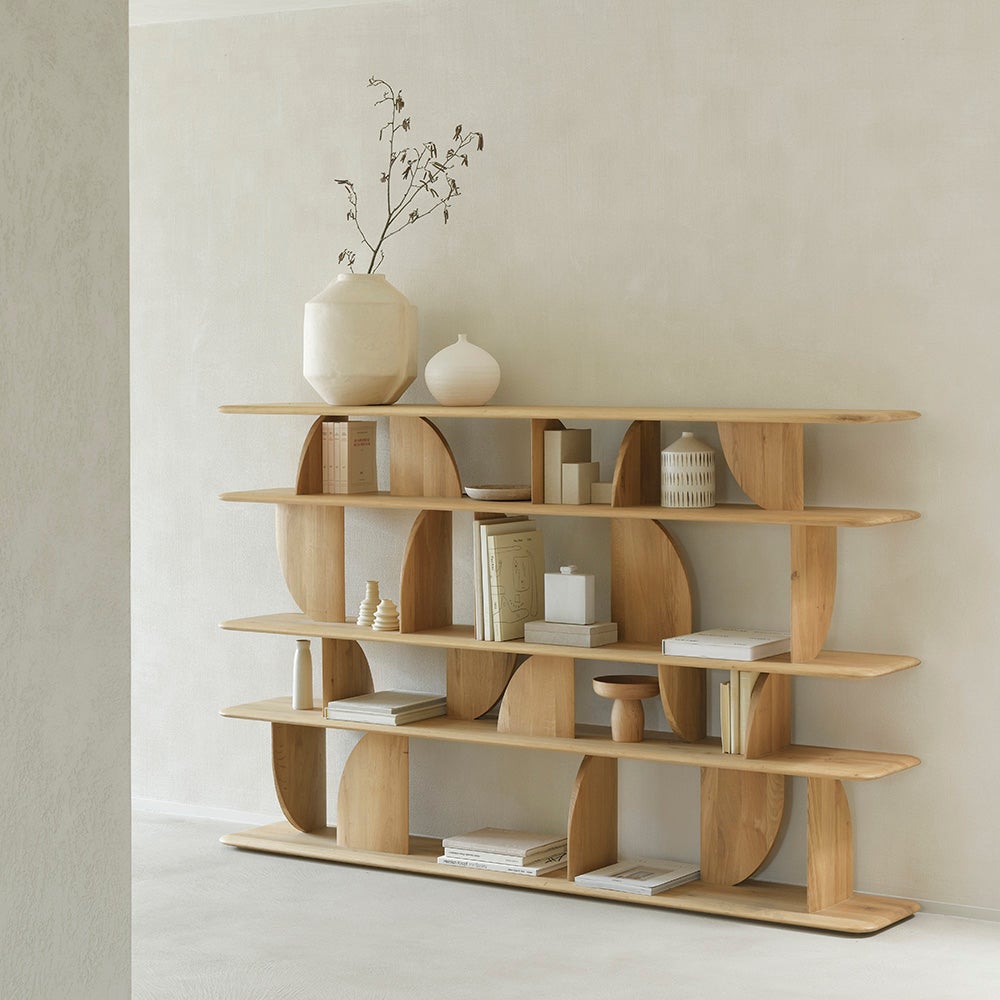 Geometric Shelf Oak 210x35x130 cm