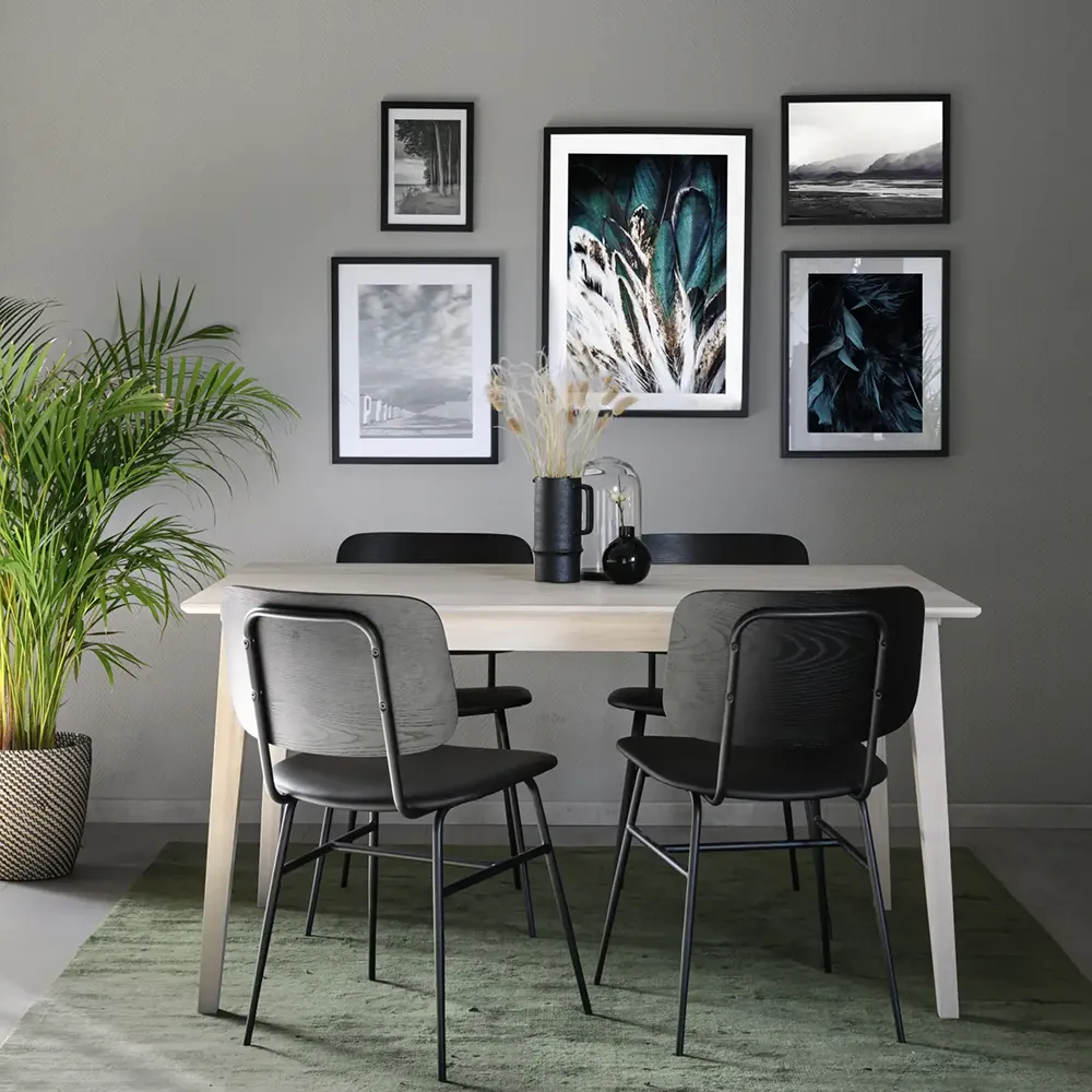 Filippa dining table 140x90 cm white pigmented oak