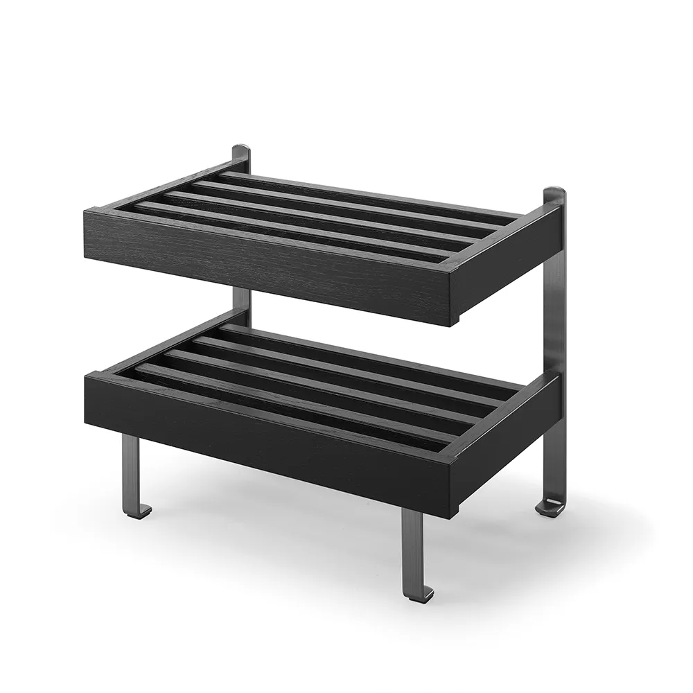 Nadja Shoe Shelf Black Stained Oak/Ground Steel