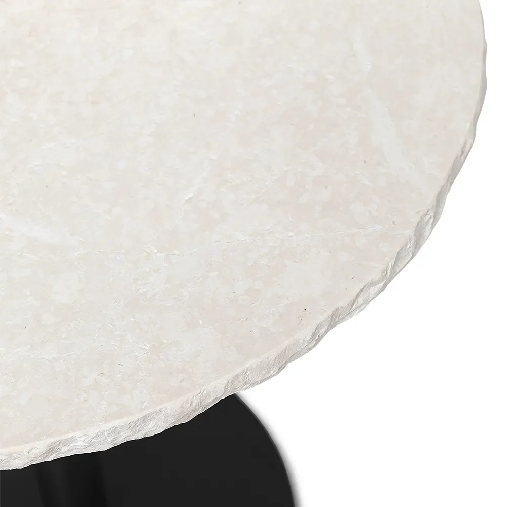 Mineral Café Table - Bianco Curia/Black