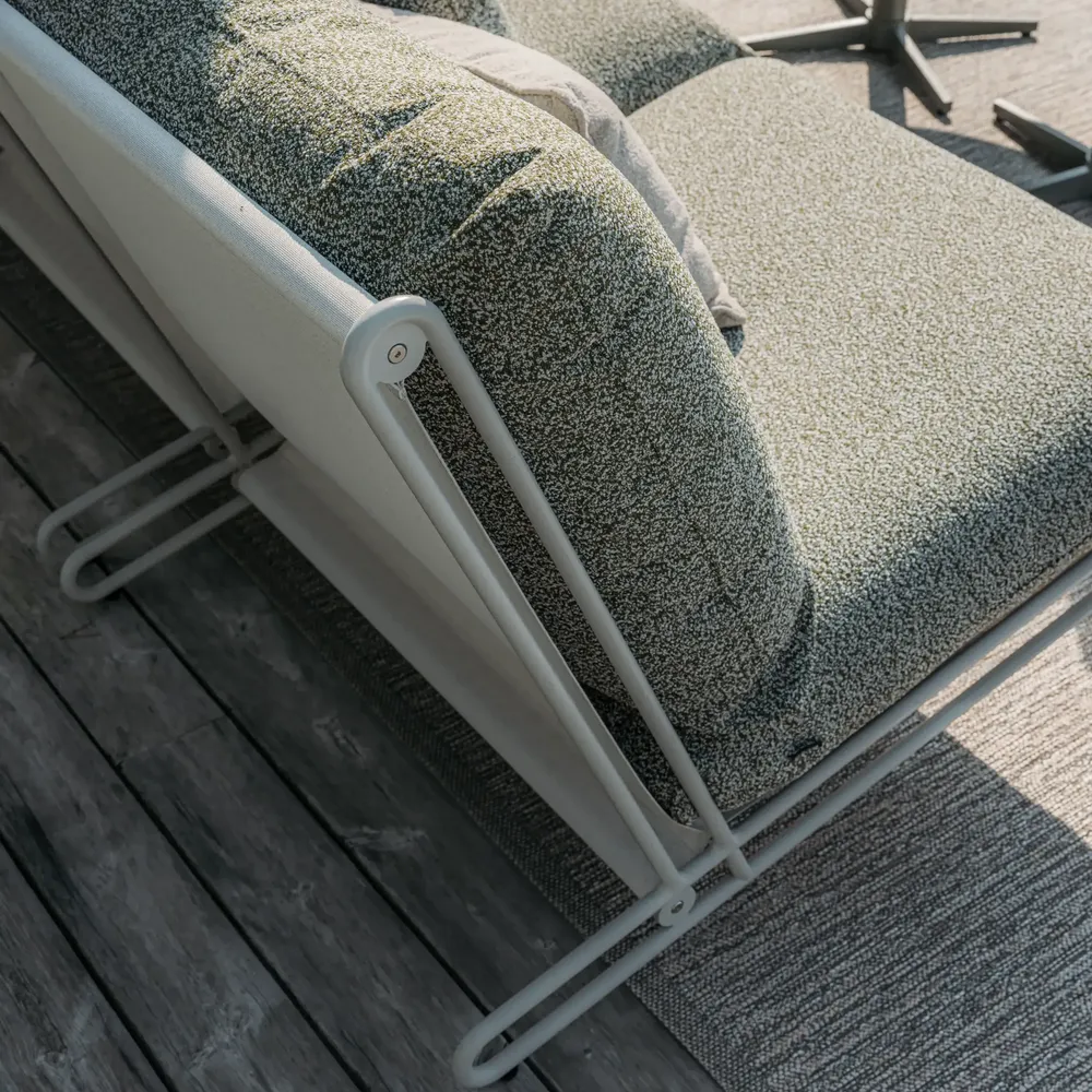 Blixt armchair Light Grey/Teddy Verde