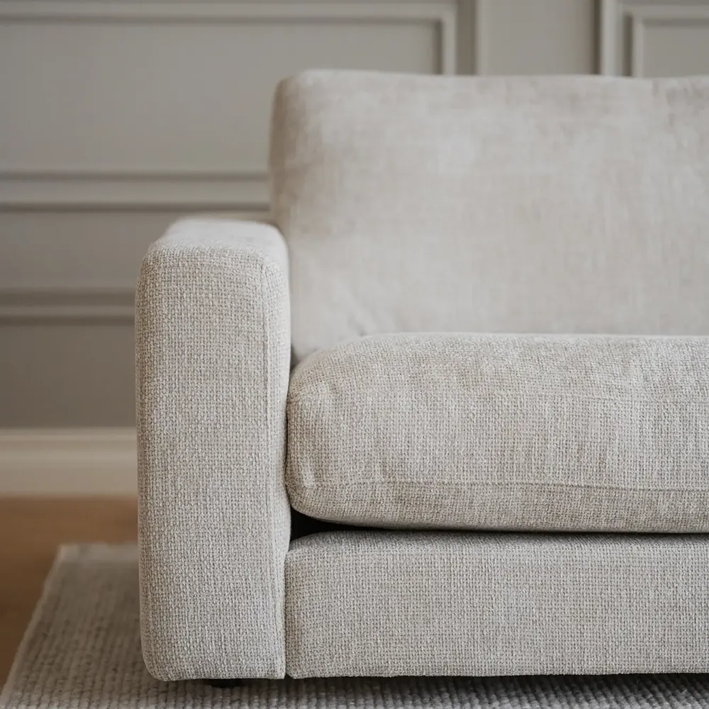 Duncan 1.5-seater armrest left fabric Robin light grey