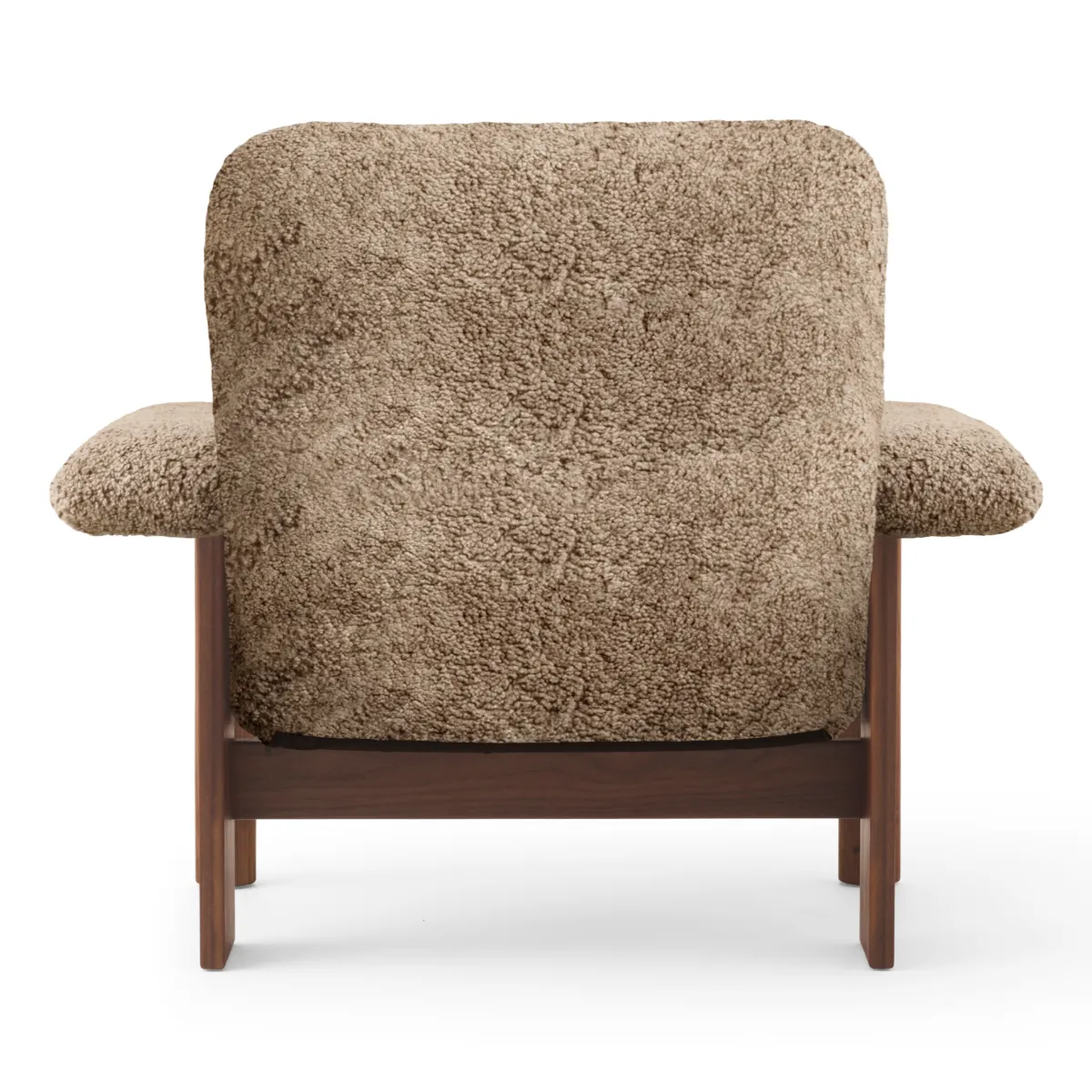 Brasilia Lounge Chair High Back, Walnut, Sheepskin Nevotex Sahara