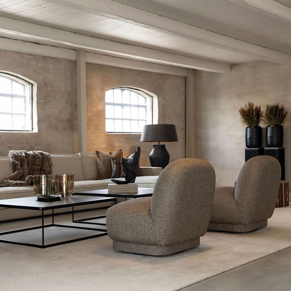 Baxter swivel lounge chair Viva brown