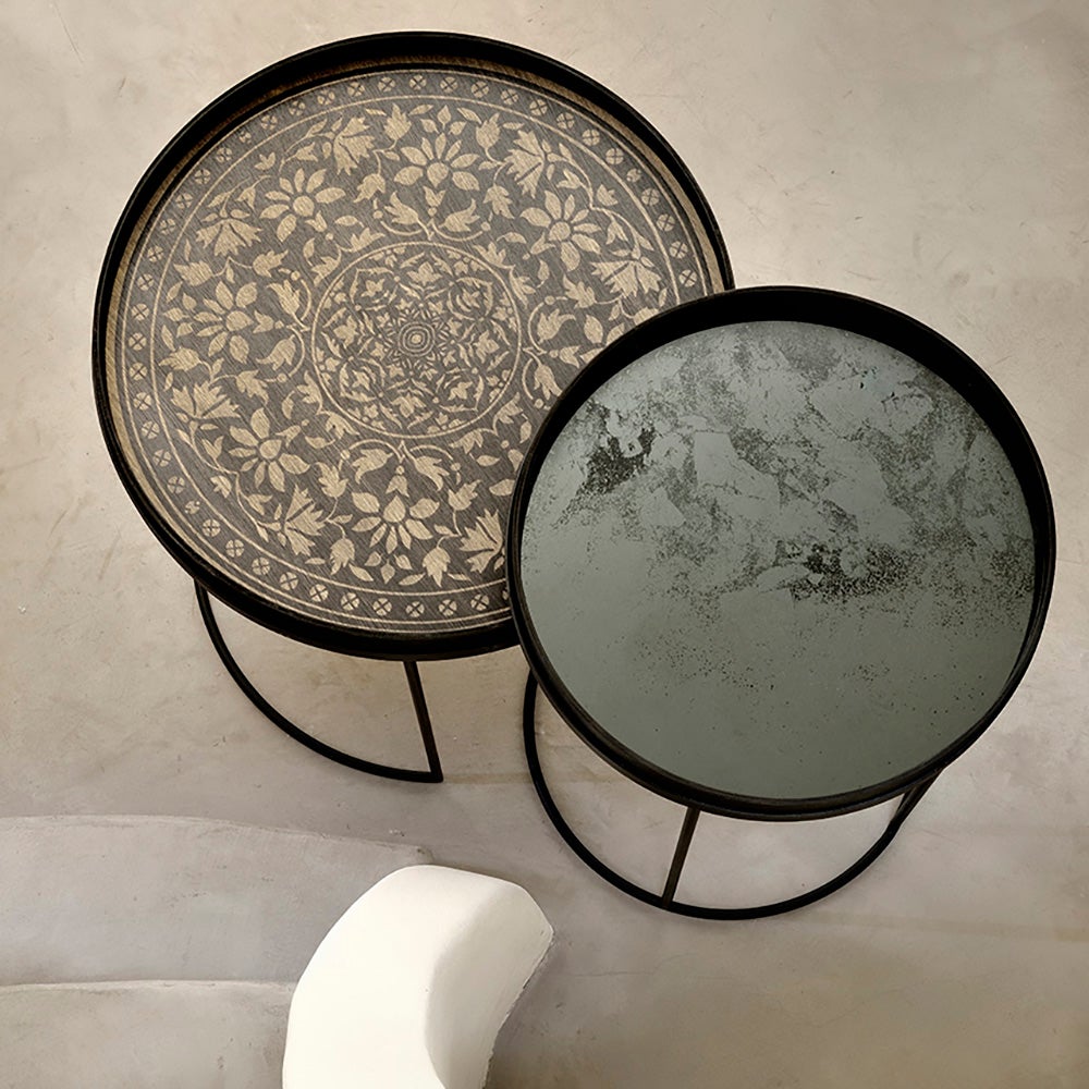 Aged Tray Ø48 cm Clear