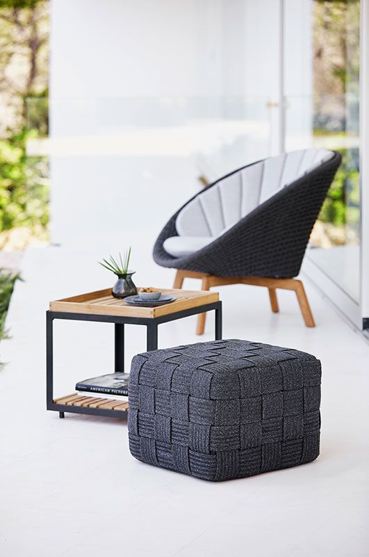 Cube Footstool Grey