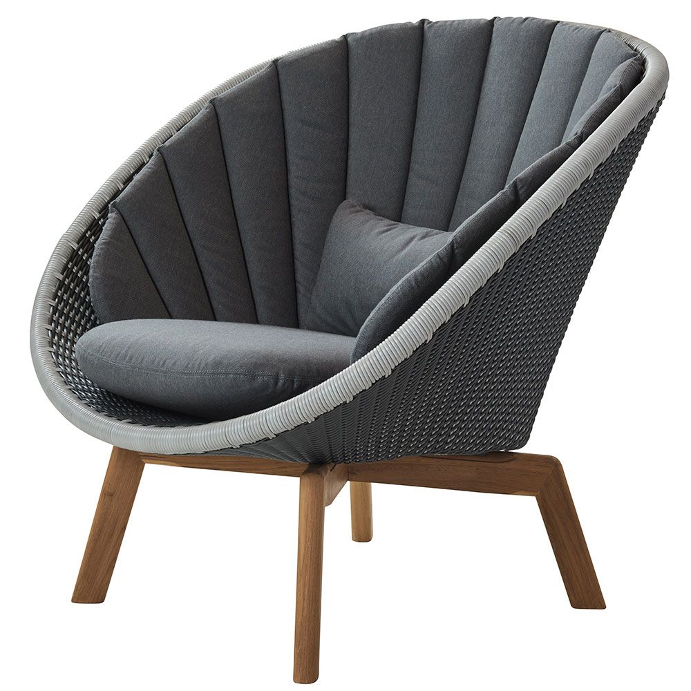 Peacock Lounge Armchair Grey