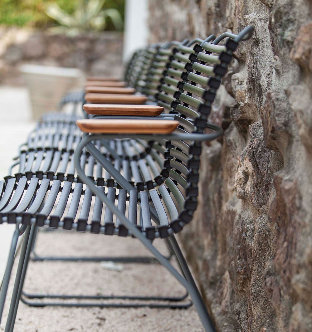 Click armchair pine green/grey bamboo