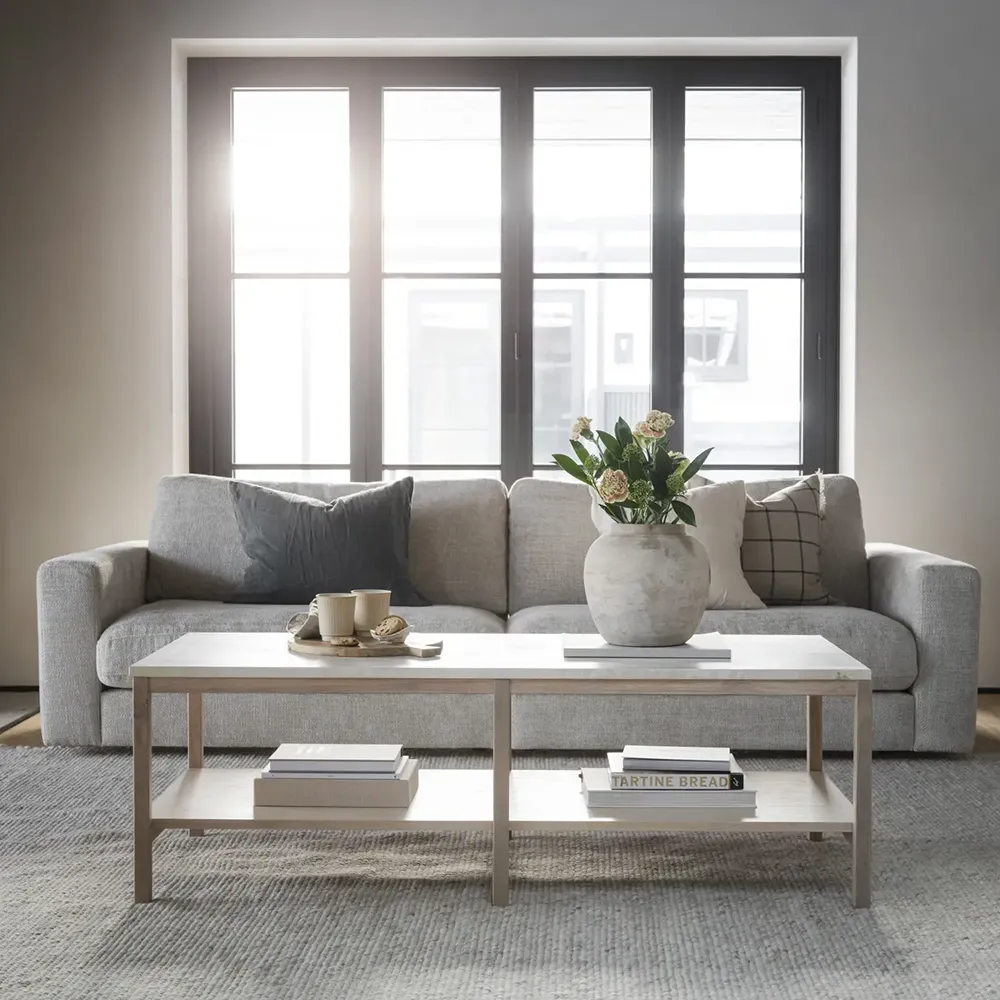 Duncan sofa 3-seater fabric Robin light grey