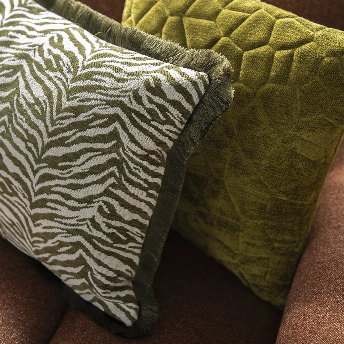 Decorative Cushion Stitch Green 45x45 cm