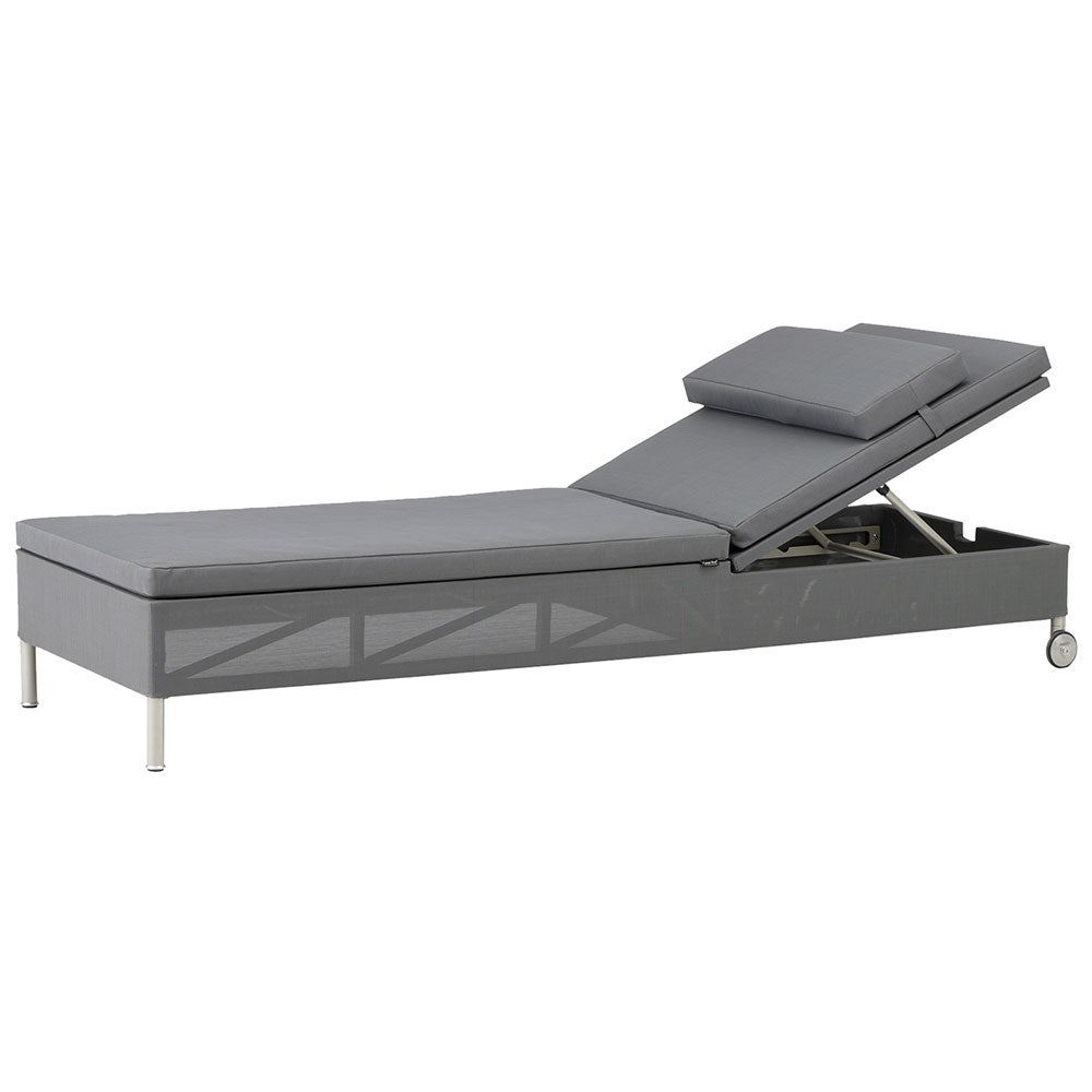 Rest Sunbed Single incl. Grey Natté Cushion Set