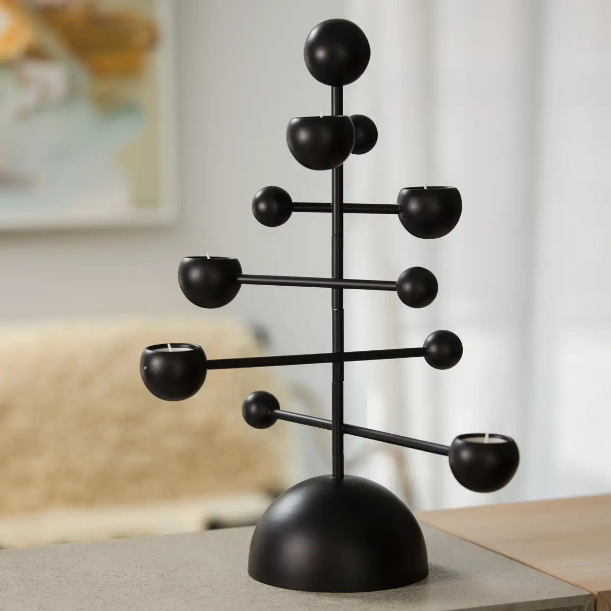 Teluria candle holder black