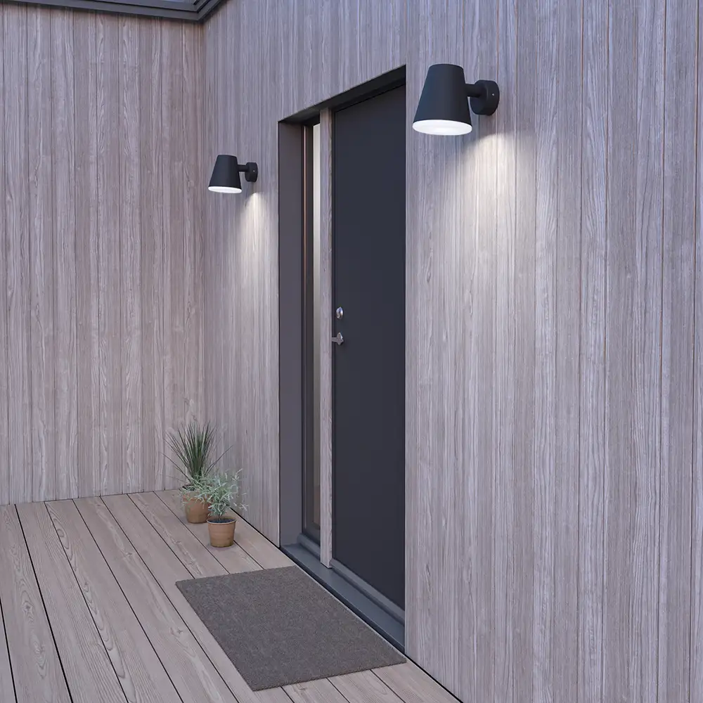 Mist outdoor wall black texture E27