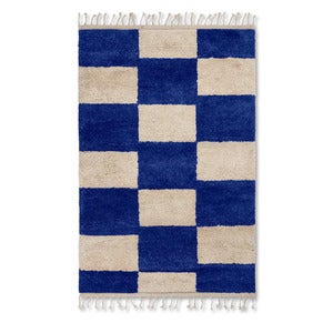 Mara Knotted Rug 120x180 cm - Br Blue/Off-Whi