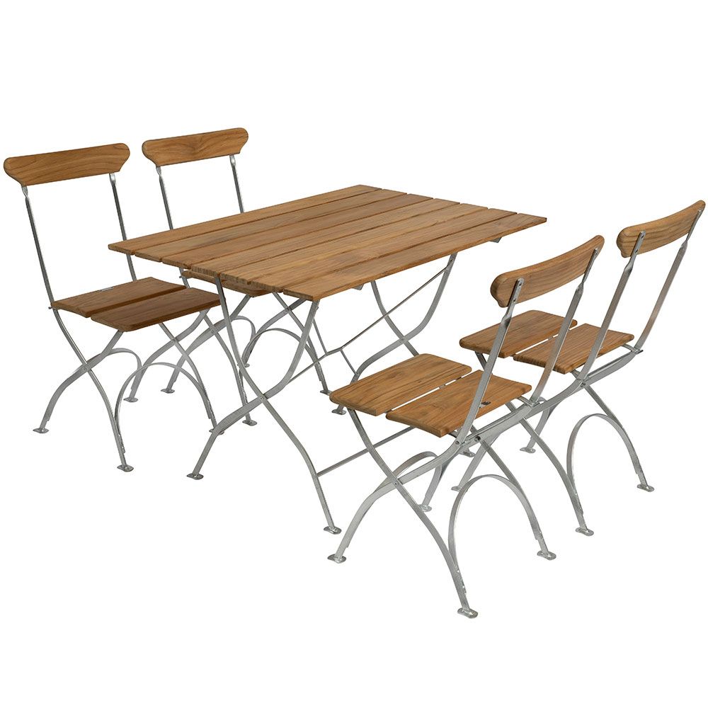 Brewery Group Table & 4 Chairs Teak